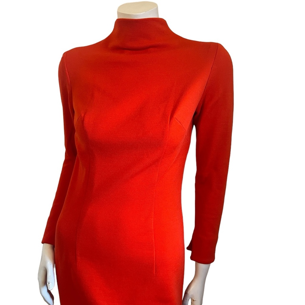 ADDE Originals CALIFORNIA 1960s high neck Red knit Dress Size Small/medium - Picture 2 of 7